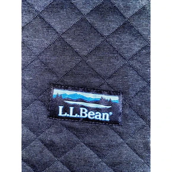 LL Bean Quilted‎ Sweatshirt Mens 3XL Navy Snap Pullover Mock Neck Logo Outdoors - Picture 11 of 15
